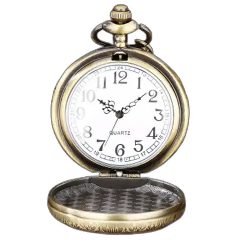 Orologio da tasca con collana mandala in bronzo vintage con orologio da tasca antico aperto