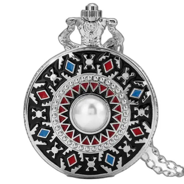 Orologio da tasca con collana in argento chic Diamond Eyes con la sua finitura argento decorata