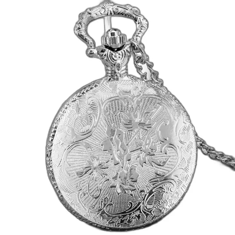 Orologio da tasca Collana con occhi di diamanti Argento chic con collana floreale in argento Orologio da tasca