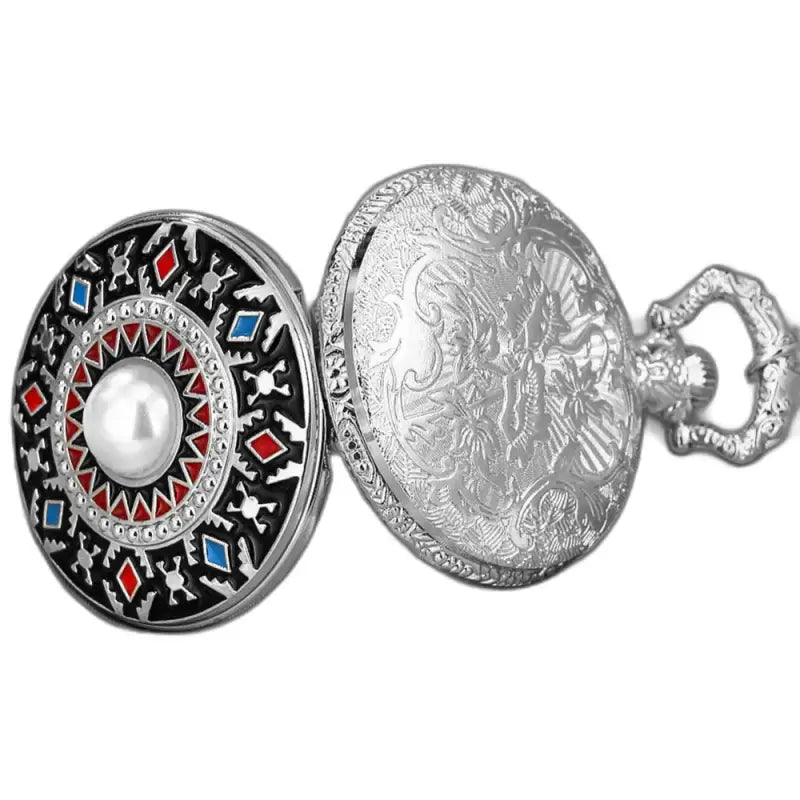 Orologio da taschino con collana in argento chic Diamond Eyes ornato in argento con dettagli raffinati