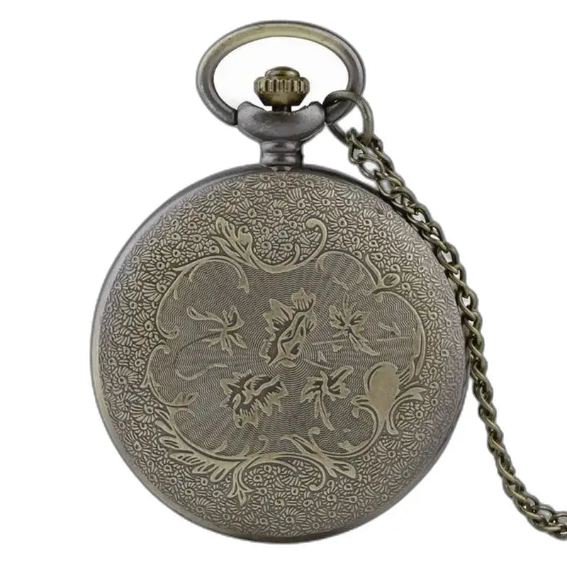 Orologio da tasca con collana da donna multicolore dal design antico e decorato