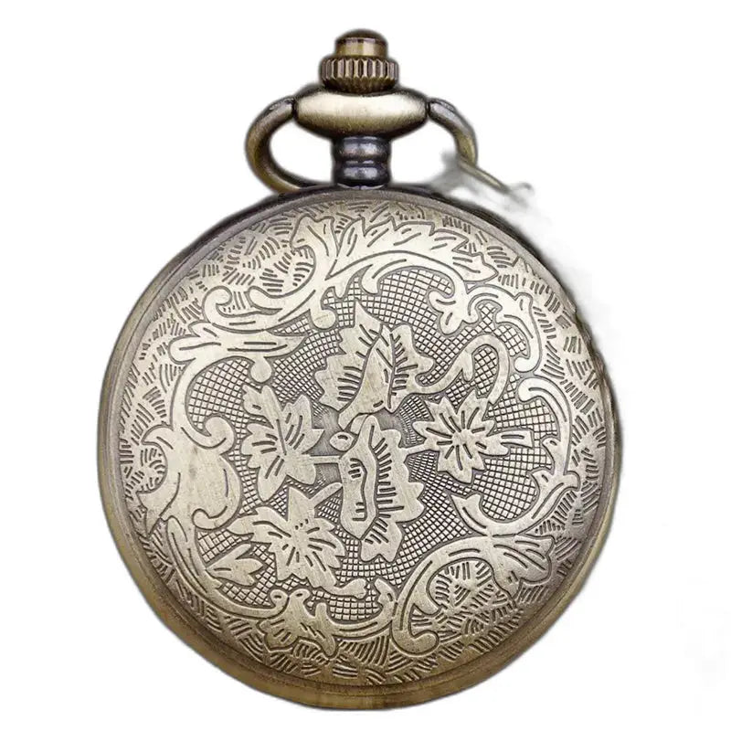 Orologio da taschino da donna con collana in stile vintage con elegante bracciale in bronzo