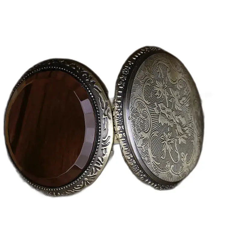 Orologio da tasca vintage con collana al quarzo con elegante quadrante marrone per donna uomo