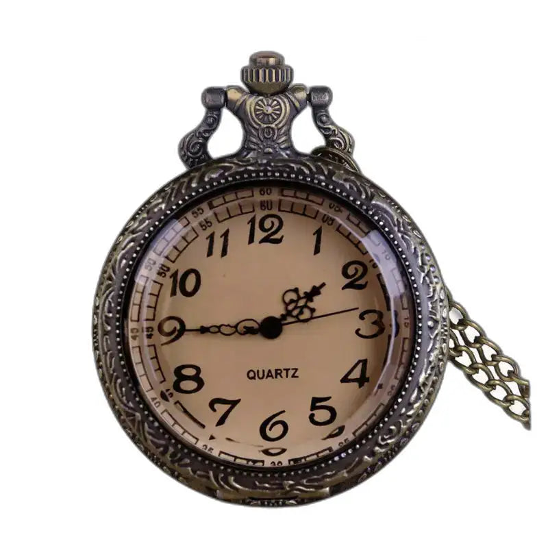 Orologio da tasca vintage con collana al quarzo per donna e uomo dal design classico ed elegante