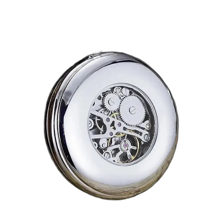 Elegante orologio da tasca con scheletro in argento, modello Gousset con complicazione