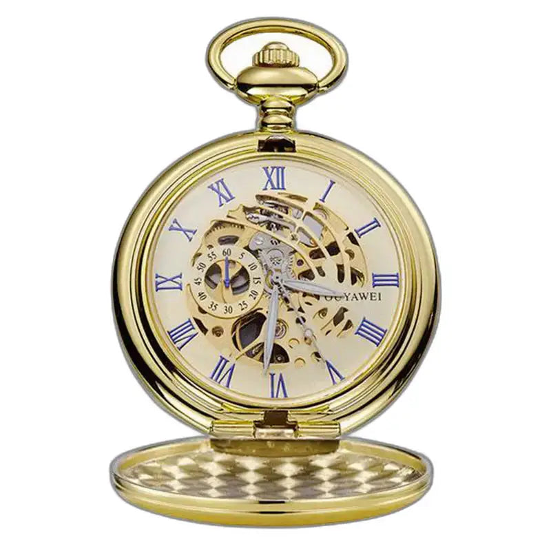 Orologio da tasca con complicazioni in oro bronzo moderno ed elegante, un elegante orologio da tasca in oro