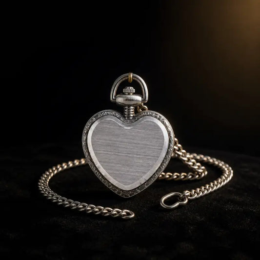 Orologio da tasca vintage da donna con collana lunga a cuore - Univers Gousset