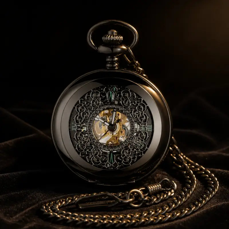 Orologio da tasca meccanico scheletrato Half Hunter - Univers Gousset