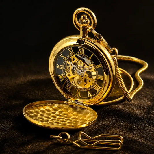 Orologio da tasca meccanico con doppio cacciatore inciso - Univers Gousset