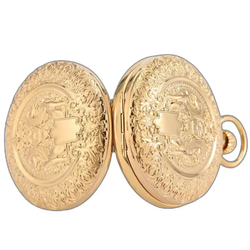 Orologio da tasca Double Golden Majesty Chic, un orologio da tasca in oro decorato