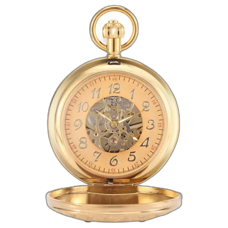 Orologio da tasca Double Golden Majesty Chic in elegante orologio da tasca color oro