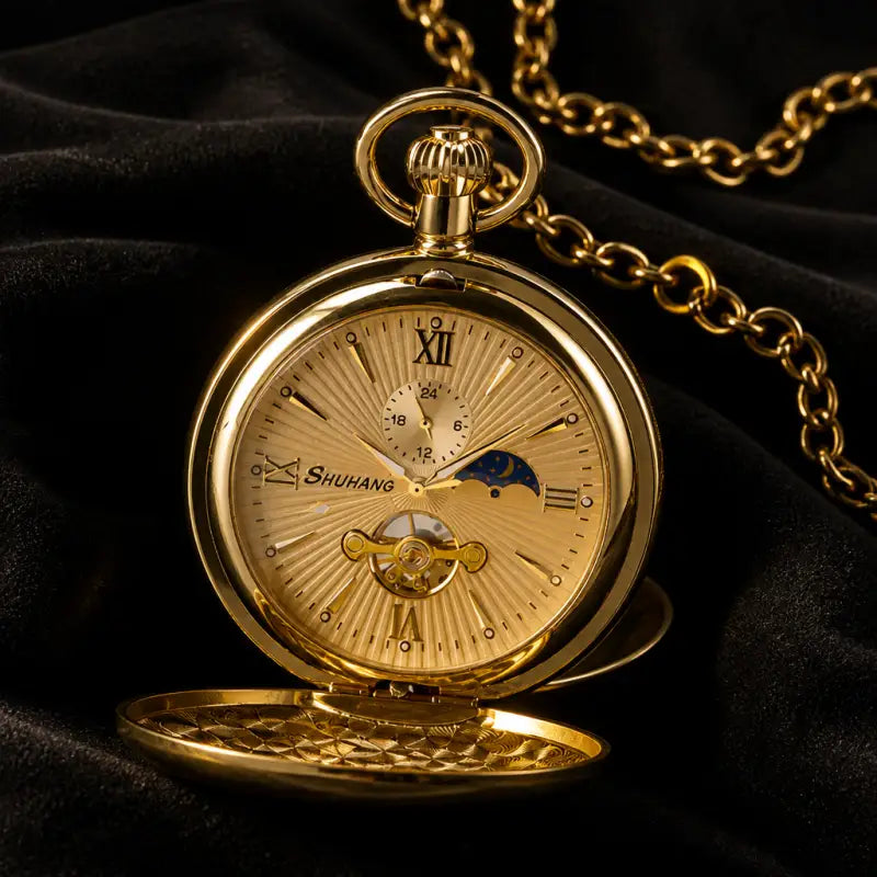 Orologio da tasca meccanico da uomo Double Hunter - Univers Gousset