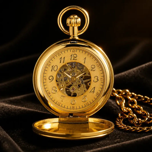 Orologio da tasca meccanico da uomo Double Hunter - Univers Gousset