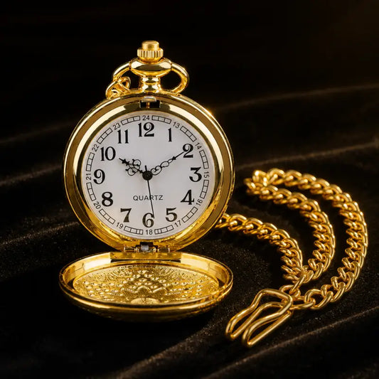 Orologio da tasca con collana al quarzo smeraldo da donna - Univers Gousset