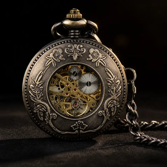 Orologio da tasca meccanico scheletrato in legno - Univers Gousset