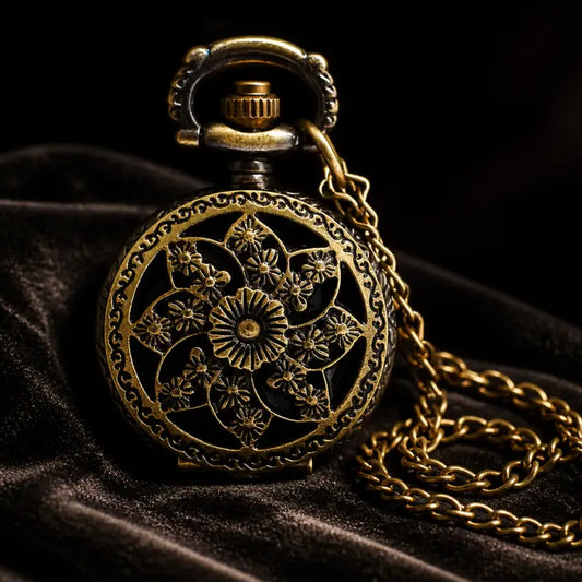 Orologio da tasca al quarzo con collana di fiori da donna - Univers Gousset