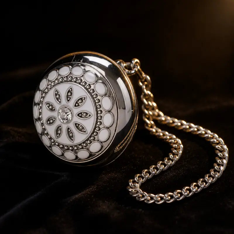Elegante orologio da tasca al quarzo da donna con fiore - Univers Gousset