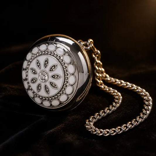 Elegante orologio da tasca al quarzo da donna con fiore - Univers Gousset