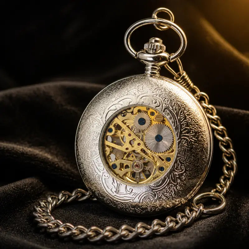 Orologio da tasca meccanico Demi-hunter inciso - Univers Gousset