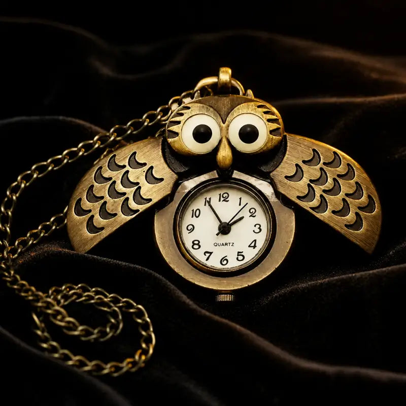 Orologio da tasca meccanico con ciondolo gufo - Univers Gousset