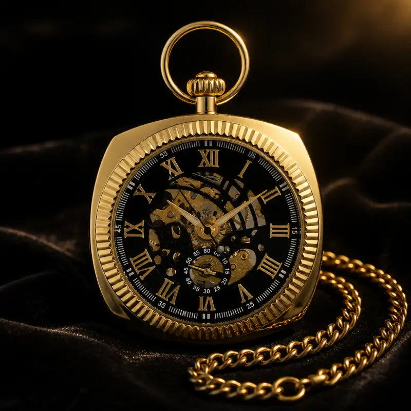 Orologio da tasca meccanico con quadrante aperto da uomo - Univers Gousset
