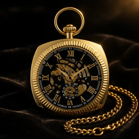 Orologio da tasca meccanico con quadrante aperto da uomo - Univers Gousset