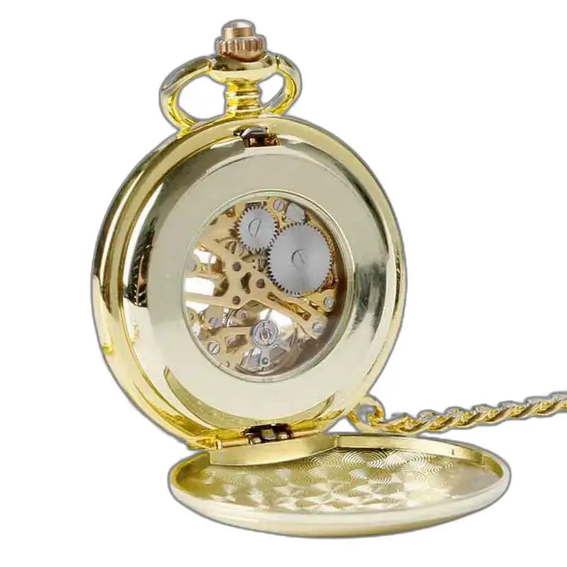 Orologio da tasca meccanico da uomo chic, orologio da tasca in oro dal design elegante