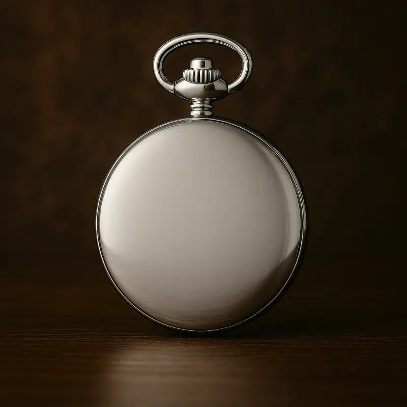 Orologio da tasca meccanico in argento di lusso a specchio liscio, elegante orologio da tasca in argento