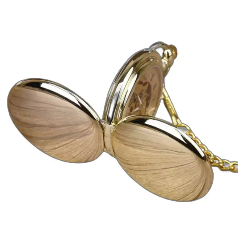 Orologio da tasca meccanico di lusso in oro nero con catena in oro e cassa aperta in oro