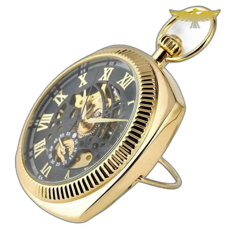 Orologio da tasca meccanico di lusso per uomo, elegante orologio da tasca meccanico in oro
