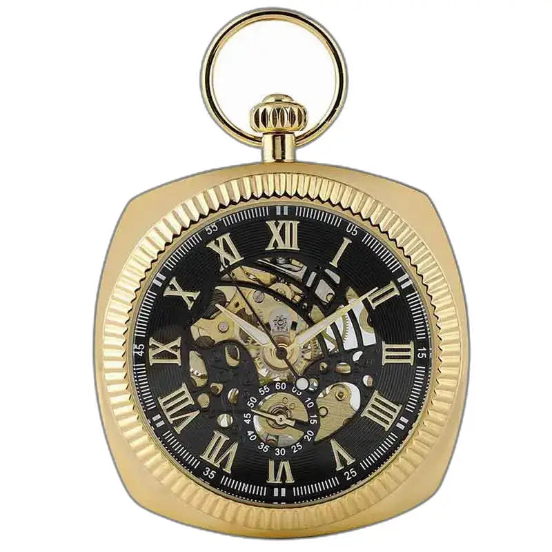 Orologio da tasca meccanico di lusso per uomo in oro con numeri romani