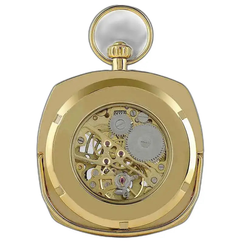 Orologio da tasca meccanico di lusso da uomo con un design in oro lucido