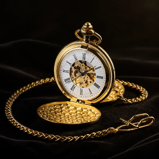 Orologio da tasca meccanico da uomo Double Hunter - Univers Gousset