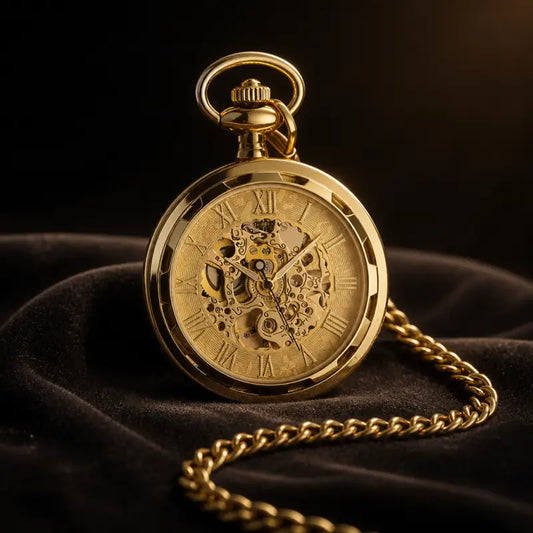 Orologio da tasca meccanico scheletrato a quadrante aperto - Univers Gousset