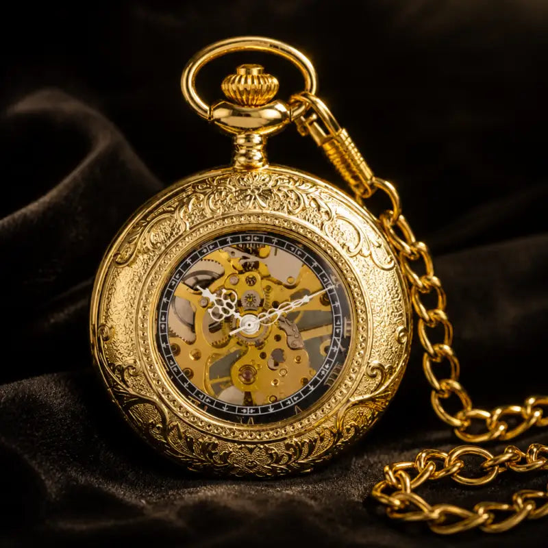 Orologio da tasca meccanico scheletrato Half Hunter - Univers Gousset
