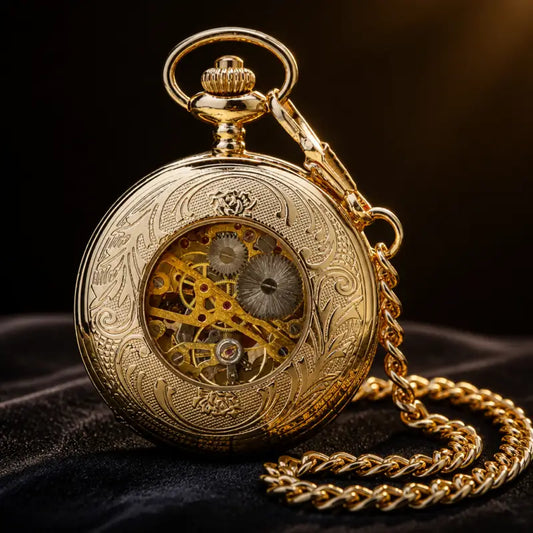 Orologio da tasca meccanico scheletrato mezzo cacciatore - Univers Gousset