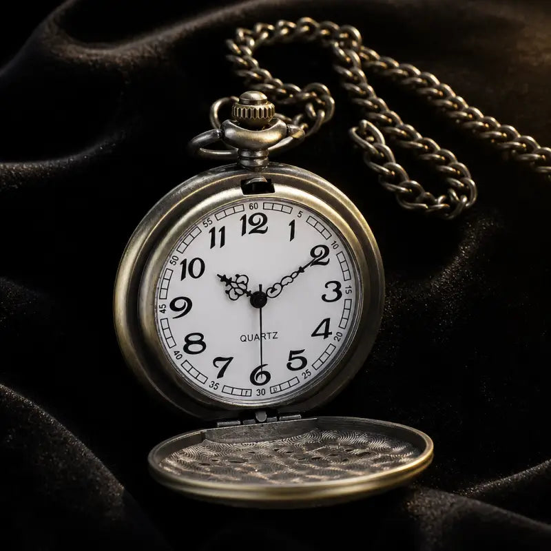 Collana vintage con orologio da tasca al quarzo pavone - Univers Gousset