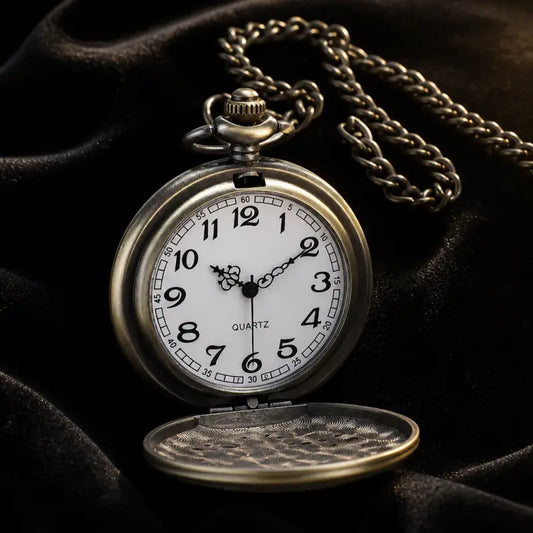 Collana vintage con orologio da tasca al quarzo pavone - Univers Gousset
