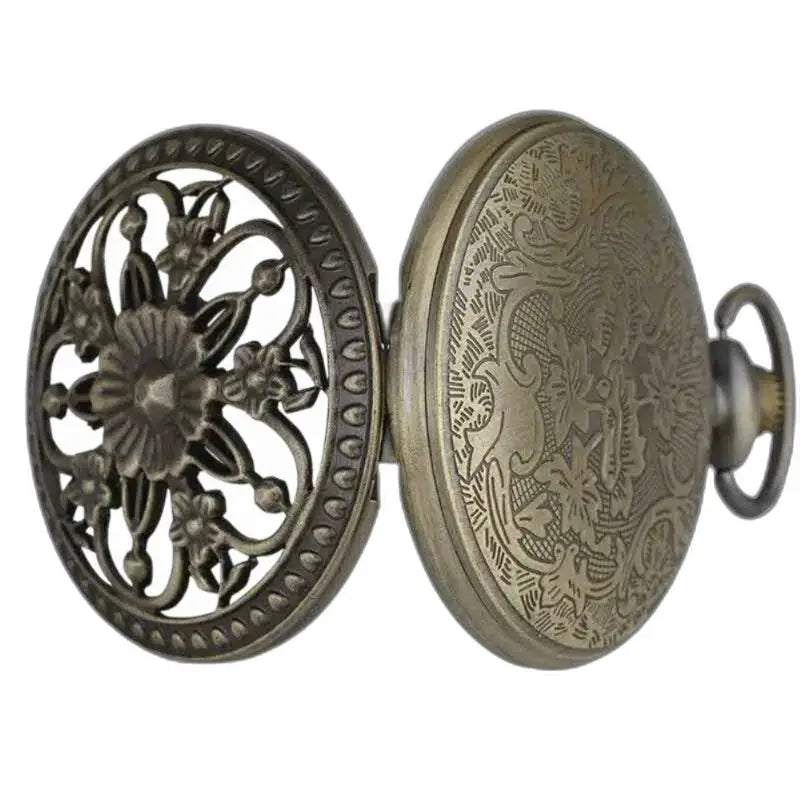 Orologio da tasca con pendente in bronzo decorato, elegante e senza tempo