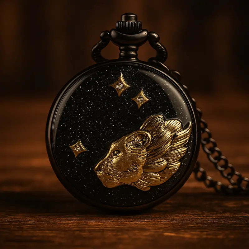 Orologio da tasca classico con pendente per uomo e donna, taschino con accenti dorati