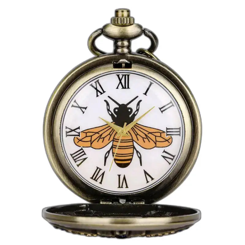 Orologio da tasca al quarzo a farfalla con orologio da tasca antico e design ape