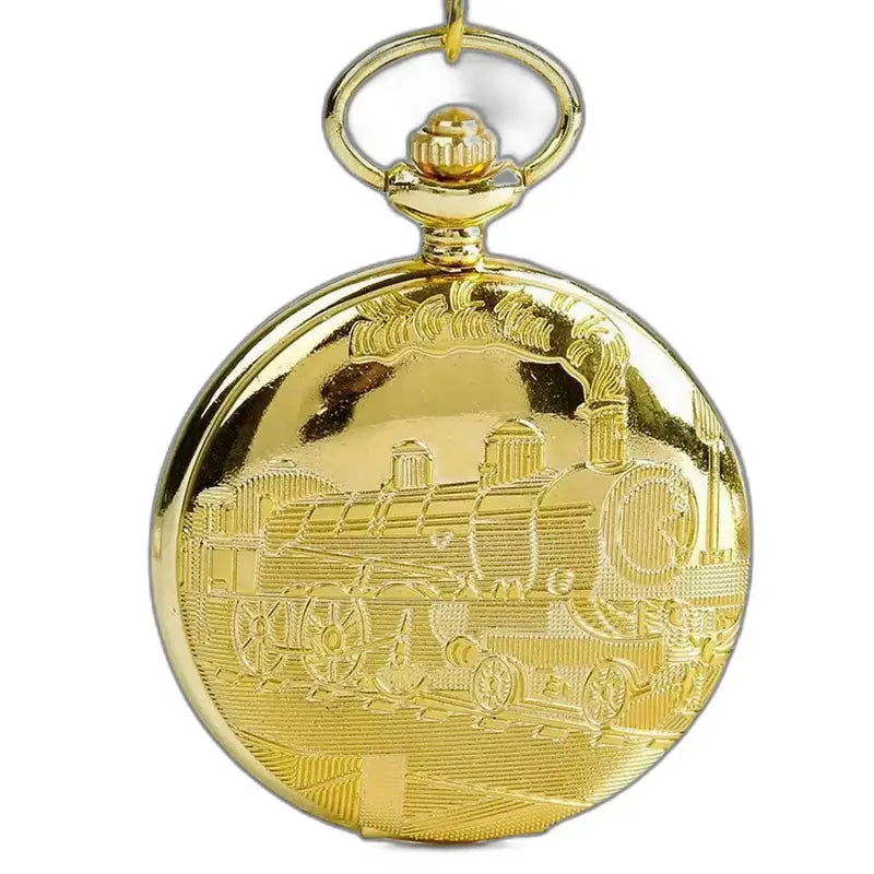 Orologio da tasca con regolatore di lusso Full Hunter con design a treno dorato
