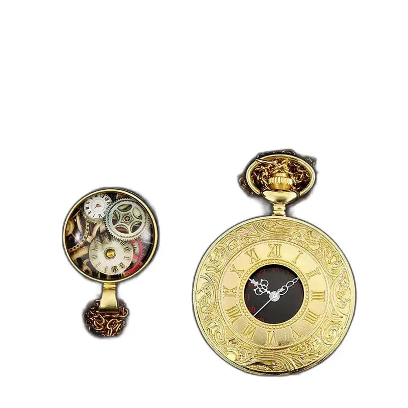 Orologio da tasca retrò classico in oro decorato Colore oro nero per uno stile elegante