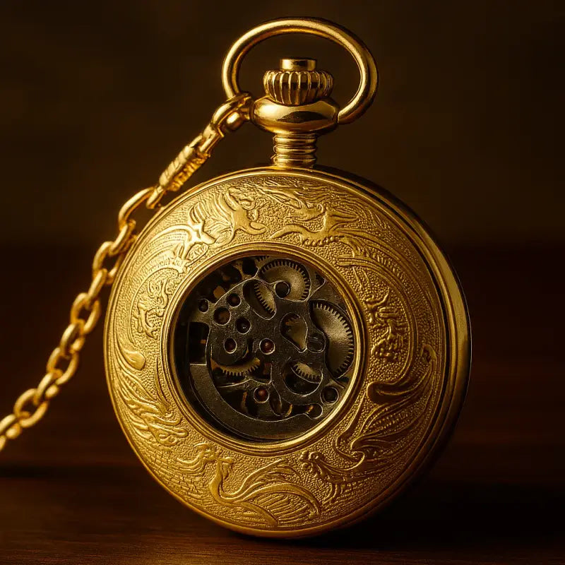 Orologio da tasca in oro Royal London Luxe con un elegante quadrante dorato