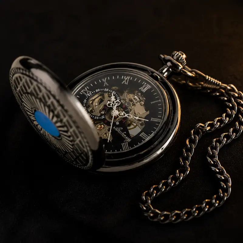 Orologio da tasca meccanico da uomo con zaffiro Steampunk - Univers Gousset