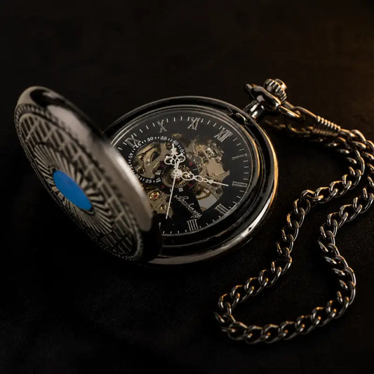Orologio da tasca meccanico da uomo con zaffiro Steampunk - Univers Gousset