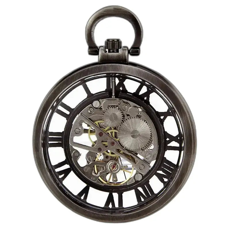 Orologio da tasca automatico scheletrato con meccanismo a vista e design elegante