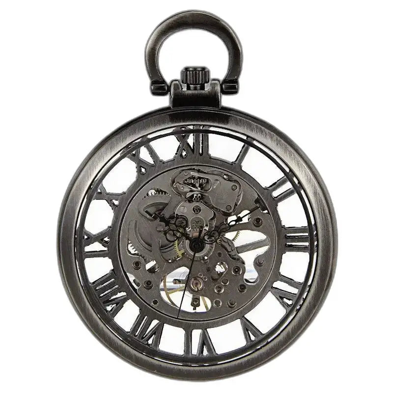 Orologio da tasca scheletrato automatico da donna con eleganti numeri romani