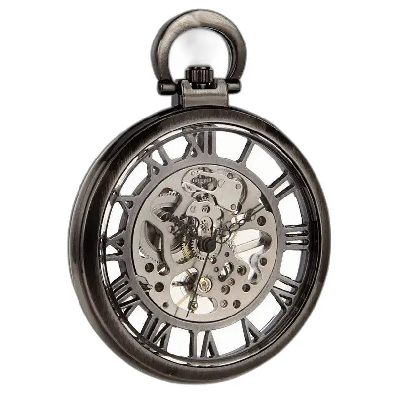 Orologio da tasca scheletrato automatico da uomo e donna con meccanismo a vista e design elegante