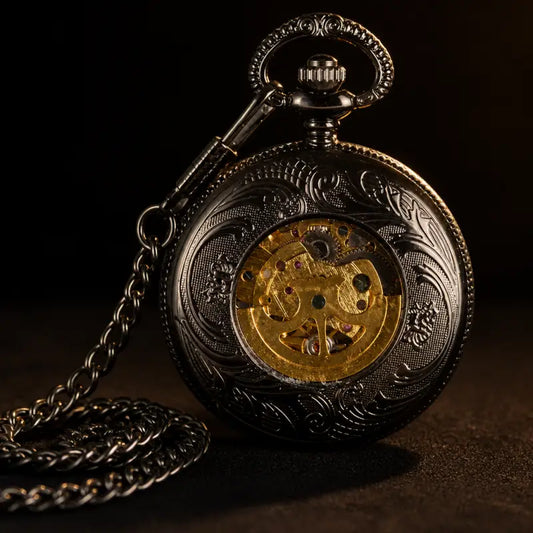 Orologio da tasca meccanico con cuore scheletrato - Univers Gousset